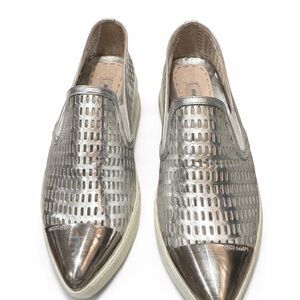 Miu Miu Silver Platform Shoes